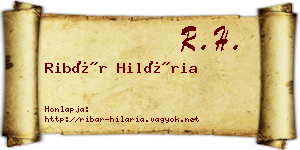 Ribár Hilária névjegykártya